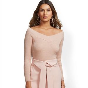 NWT Glittery Off the Shoulder Sweater